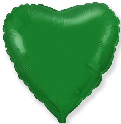 Фольгированное Сердце, Зеленый (46 см)